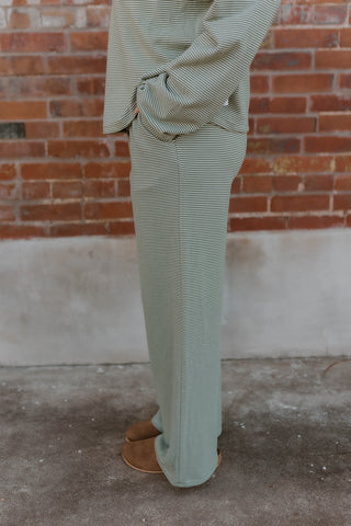 Cozy In Olive Brushed Knit Pants