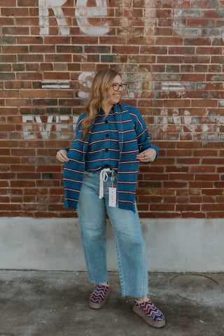 Meet Me Uptown Striped Sweater & Scarf