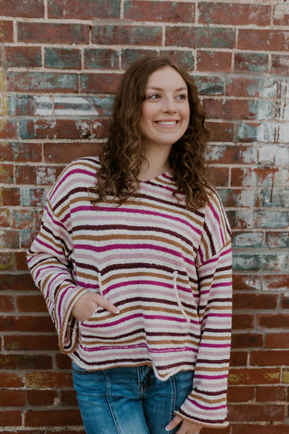 Wide Sleeve Hooded Sweater