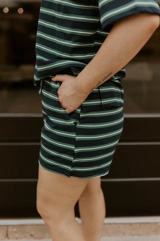Gotta Run Henley Striped Set