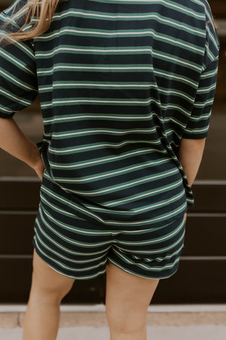 Gotta Run Henley Striped Set