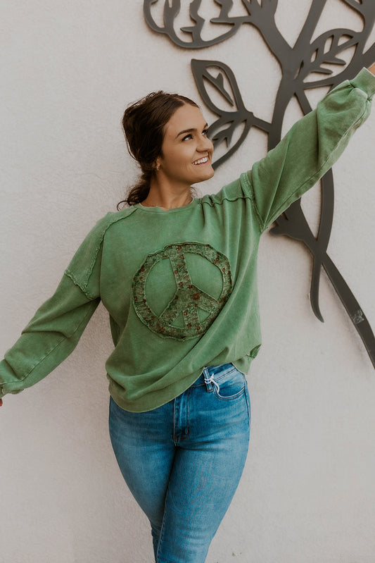 Patched Up Peace Sweatshirt