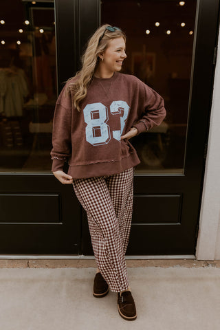 Brown Sugar Gingham Barrel Pants