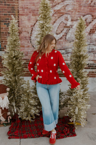 Mrs. Claus Polka Dot Sweater