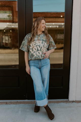 Jesus Loves You Camo Graphic Tee