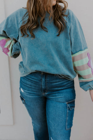 Daisy Patch Sleeve Top