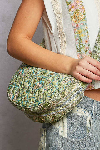 Essential Lightweight Quilted Floral Bag- Sage