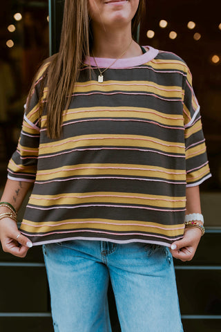 Rustic Rose Striped Top