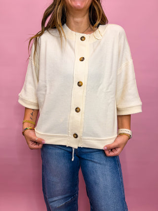 Everyday Rib Sweater- Cream