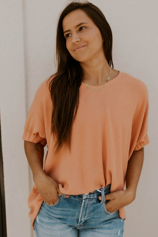 Elastic Sleeve Dolman Top