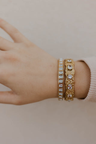 Square Crystal Cuff Bracelet- Beljoy
