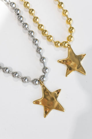 Barb & Star Necklace || Silver With Gold Star- Beljoy