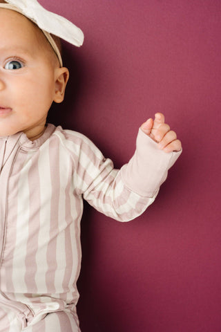 Blush Stripe Bamboo Sleeper