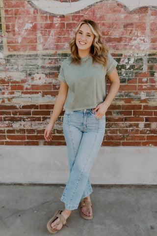 Back To Basics Top- Olive