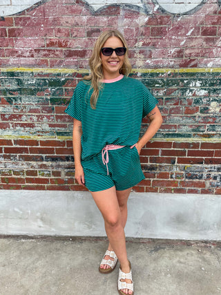 Sunbeam Striped Set- Teal