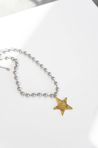 Barb & Star Necklace || Silver With Gold Star- Beljoy