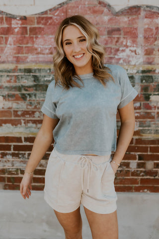 Back To Basics Top- Slate Blue