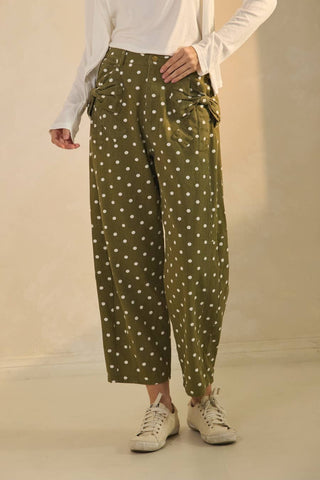 Polly Polka Dot Printed Denim Pants