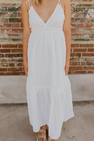 White Eyelet Maxi Dress