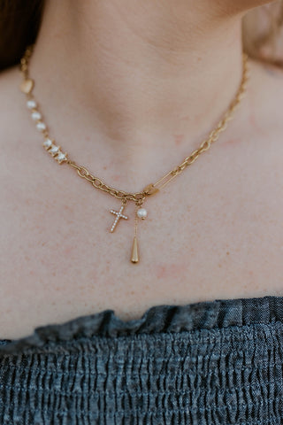 Paperclip Chain Charm Necklace