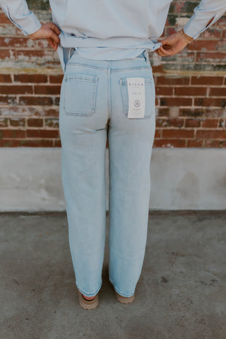 Jodi High Rise Tie Waist Jeans- Risen