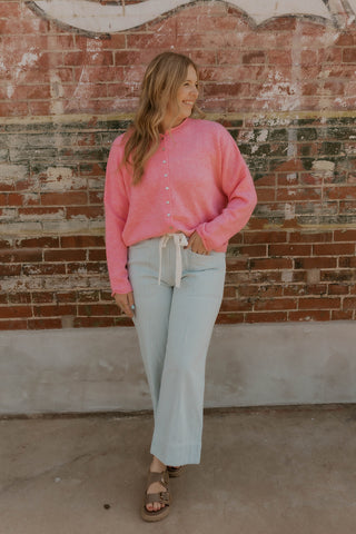 New Wave Striped Pants- Light Blue