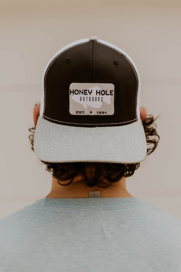 White Crappie Snapback Hat- Honey Hole