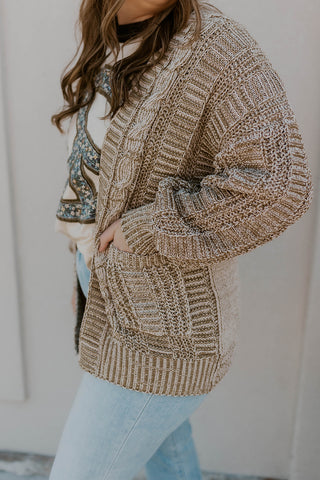 Cable Knit Cozy Cardigan- Olive