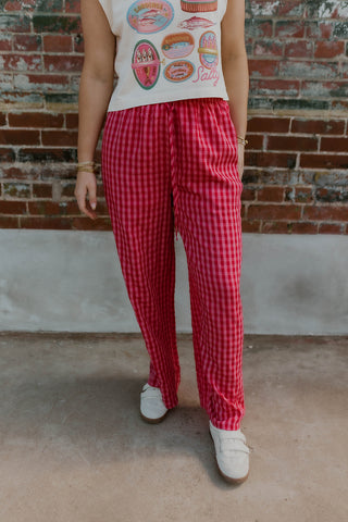 Pink Party Gingham Pants