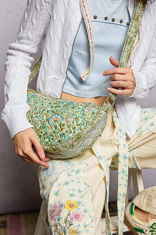 Essential Lightweight Quilted Floral Bag- Sage