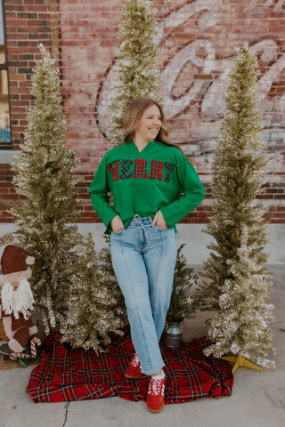 Merry Plaid Patchwork Top