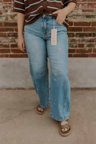 Lucky Star Barrel Jeans- Risen