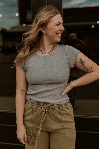 Clean Slate Top- Heather Grey