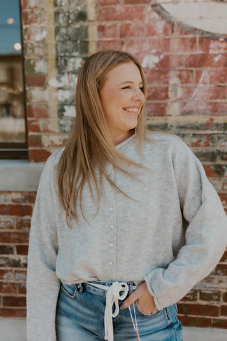 Heathered Button Up Sweater