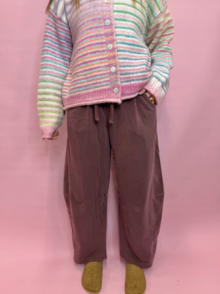 Comfy Cut Barrel Sweats- Maroon