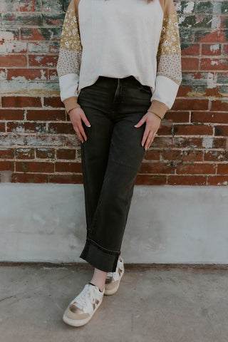 Ella High Rise Cuffed Straight Leg- Hidden