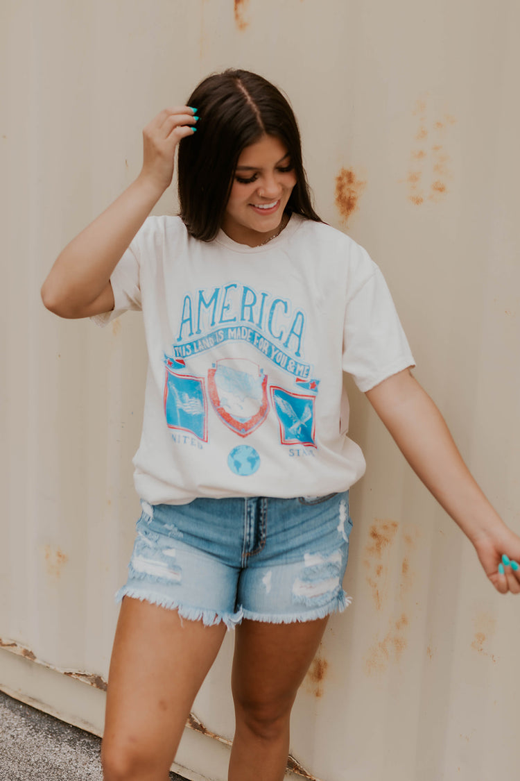 America Patch Thrifted Graphic Tee
