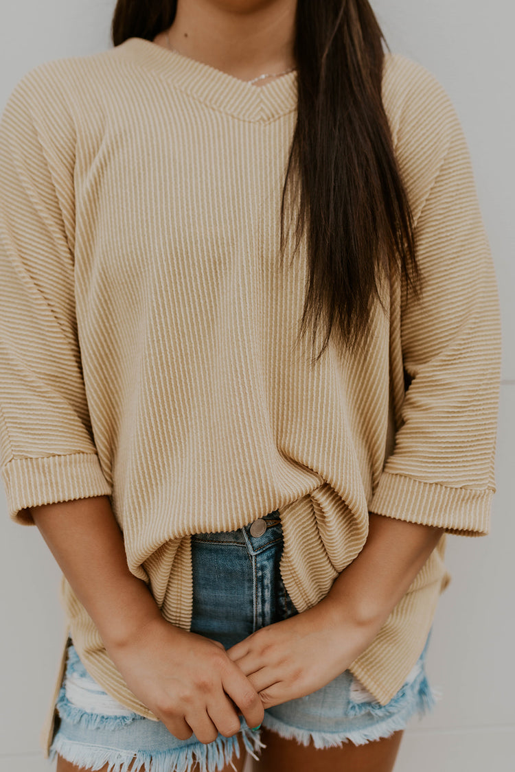 Better Than Basic Ribbed Top- Mustard