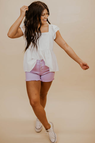 High Rise Lilac 90s Shorts