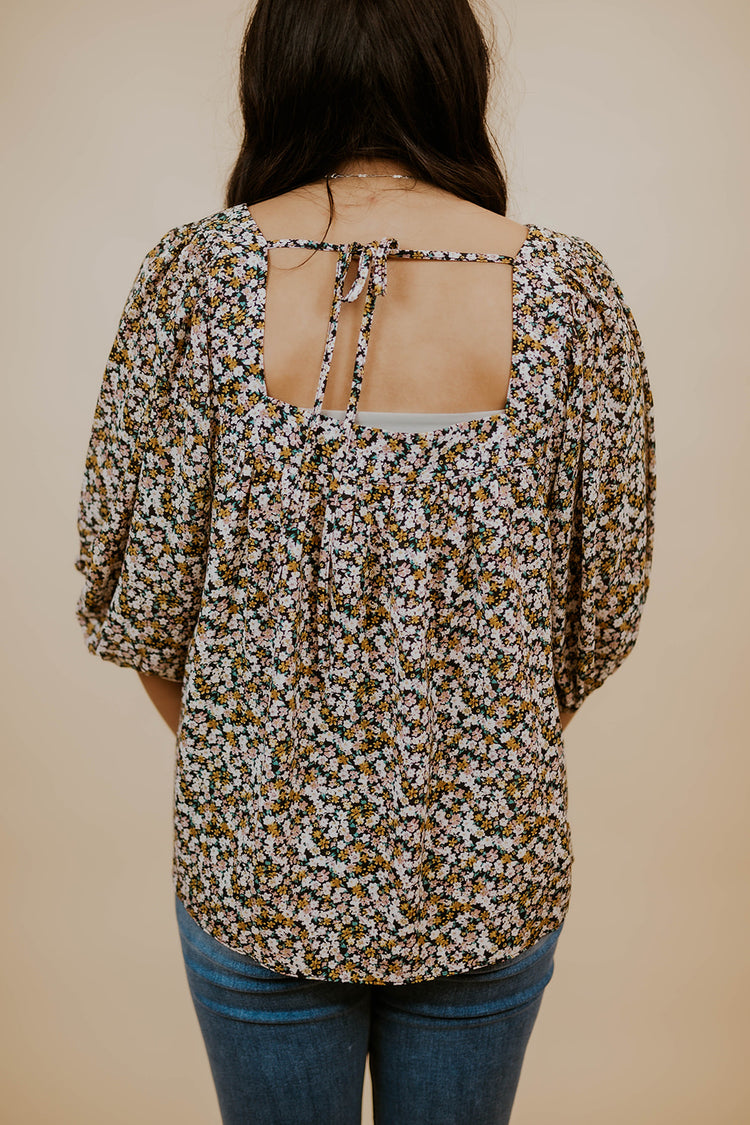 Ditsy Floral Square Neck Top