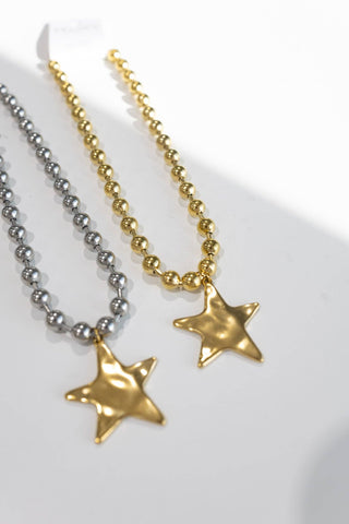Barb & Star Necklace || Silver With Gold Star- Beljoy