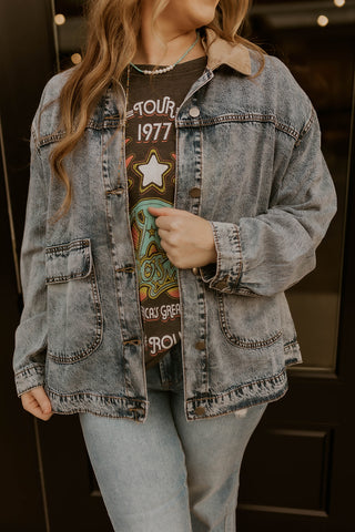 Oversized Acid Wash Barn Jacket