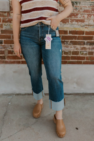 City Streets Cuffed Jeans- Risen