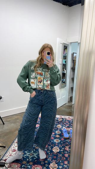 Getting Wild Zebra Barrel Jeans