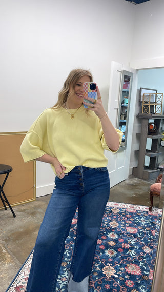 Butter Me Up Sweater- Butter Yellow