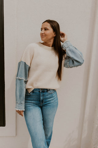 Always Adding Denim Sweater