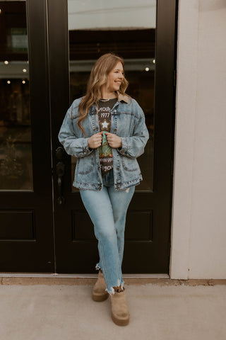 Oversized Acid Wash Barn Jacket