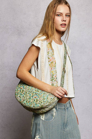 Essential Lightweight Quilted Floral Bag- Sage