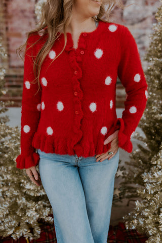 Mrs. Claus Polka Dot Sweater
