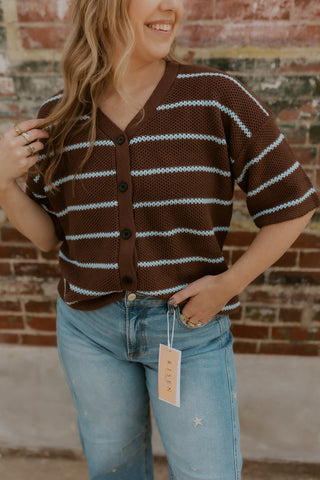 Espresso Striped Knit Top
